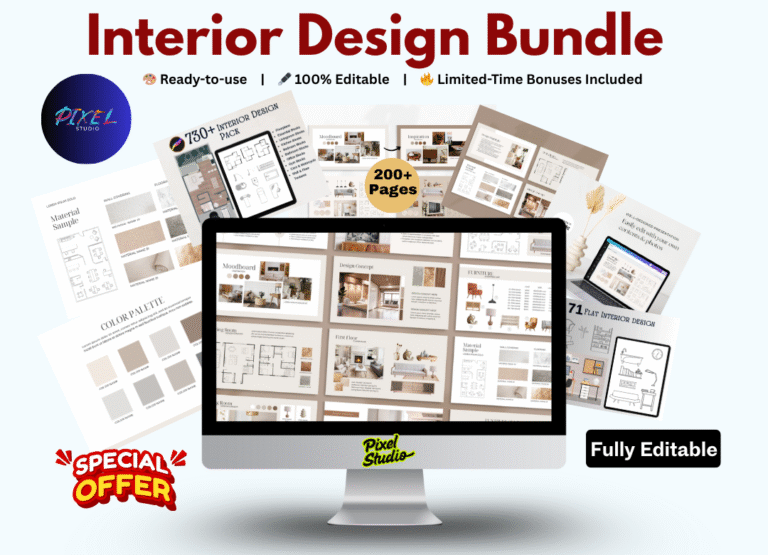 Interior Designer Mastery Bundle — 5,000+ templates, mood boards, legal docs & assets
